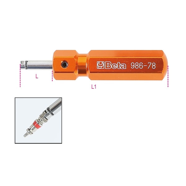 Beta 986 Tire Valve Screwdriver, 3inch Long 009860078 - main